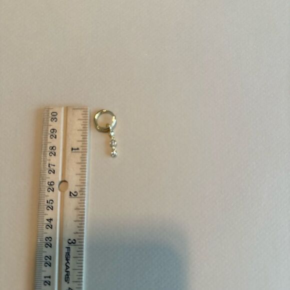 Diamond hoop earrings M742 - Picture 6 of 6